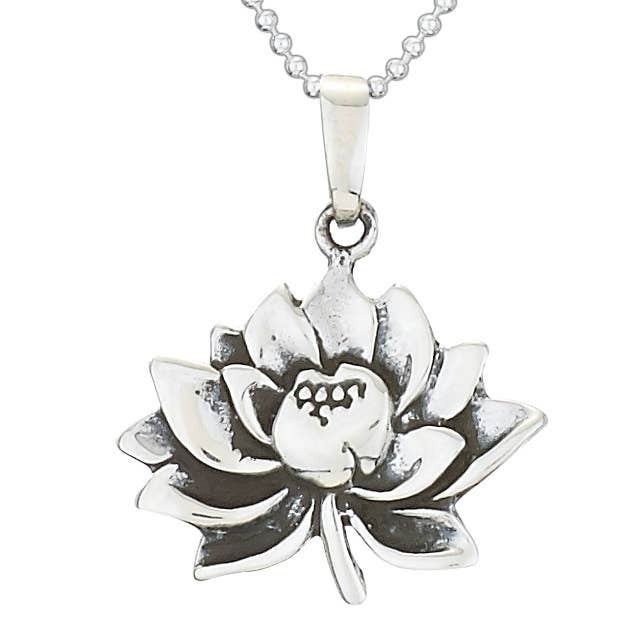 Tiger Mountain Jewelry Full Bloom Lotus Sterling Silver Pendant